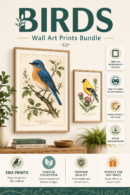 باكدج 1165 لوحة طيور (Birds) للطباعة والديكور